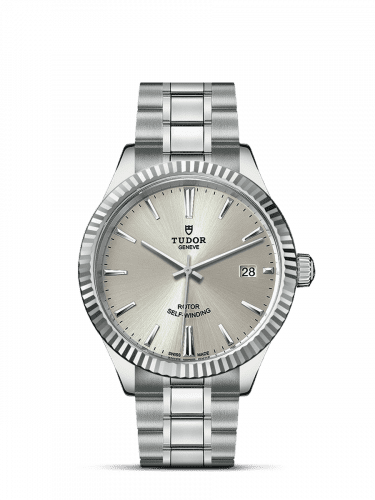Tudor Style 38 Stainless Steel / Fluted / Silver / Bracelet 12510-0001