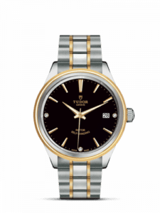 Tudor Style 38 Stainless Steel / Yellow Gold / Black-Diamond / Bracelet 12503-0006