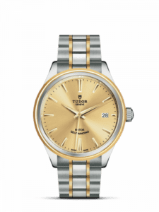 Tudor Style 38 Stainless Steel / Yellow Gold / Champagne / Bracelet 12503-0001