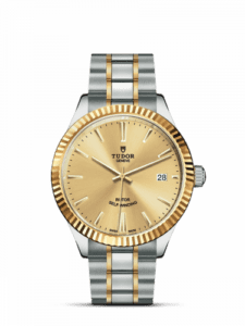 Tudor Style 38 Stainless Steel / Yellow Gold / Fluted / Champagne / Bracelet 12513-0001