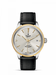 Tudor Style 38 Stainless Steel / Yellow Gold / Silver-Diamond / Strap 12503-0011