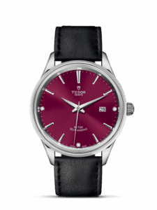 Tudor Style 41 Stainless Steel / Burgundy-Diamond / Strap 12700-0016