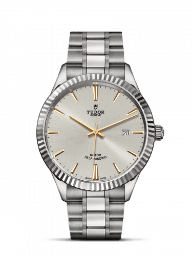 Tudor Style 41 Stainless Steel / Fluted / Silver / Bracelet 12710-0005