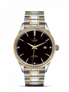 Tudor Style 41 Stainless Steel / Yellow Gold / Black-Diamond / Bracelet 12703-0006