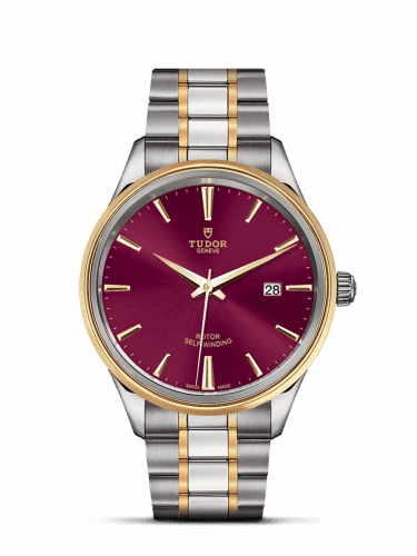 Tudor Style 41 Stainless Steel / Yellow Gold / Burgundy / Bracelet 12703-0013