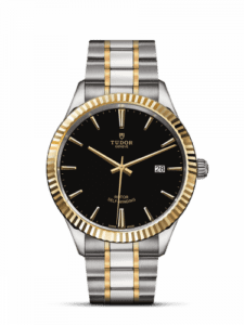 Tudor Style 41 Stainless Steel / Yellow Gold / Fluted / Black / Bracelet 12713-0005