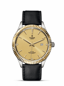 Tudor Style 41 Stainless Steel / Yellow Gold / Fluted / Champagne-Diamond / Strap 12713-0020
