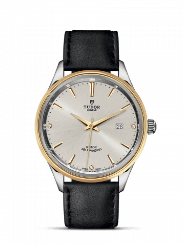 Tudor Style 41 Stainless Steel / Yellow Gold / Silver-Diamond / Strap 12703-0011