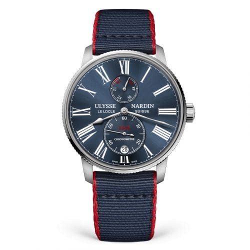 Ulysse Nardin Marine Torpilleur Stainless Steel / Blue / Fabric 1183-310-3A/0A
