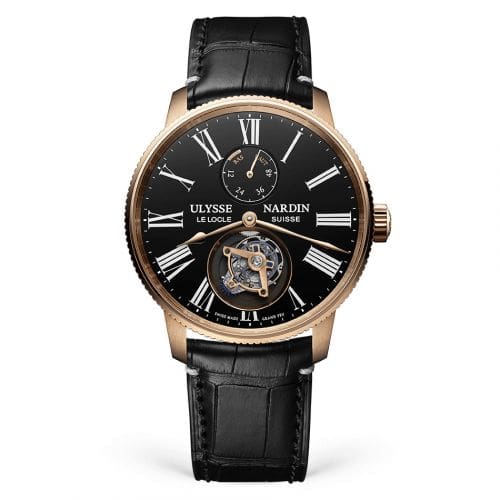 Ulysse Nardin Marine Torpilleur Tourbillon Rose Gold / Black Enamel / Alligator 1282-310LE-2AE-175/1A