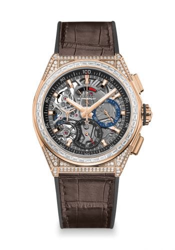 Zenith Defy El Primero 21 Rose Gold / Diamond / Skeleton / Alligator 22.9000.9004/71.R585