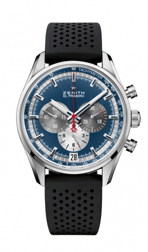 Zenith El Primero Chronomaster 42 Stainless Steel / Blue / Rubber 03.2040.400/53.R576