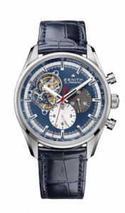 Zenith El Primero Chronomaster Open Stainless Steel / Blue 1969 / Alligator 03.2040.4061/52.C700