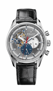 Zenith El Primero Chronomaster Open Stainless Steel / Grey 1969 / Alligator 03.2040.4061/23.C496