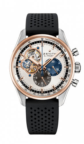 Zenith El Primero Chronomaster Open Stainless Steel / Rose Gold / Silver 1969 / Rubber 51.2080.4061/69.R576