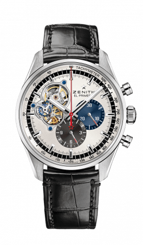 Zenith El Primero Chronomaster Open Stainless Steel / Silver 1969 / Alligator 03.2040.4061/69.C496