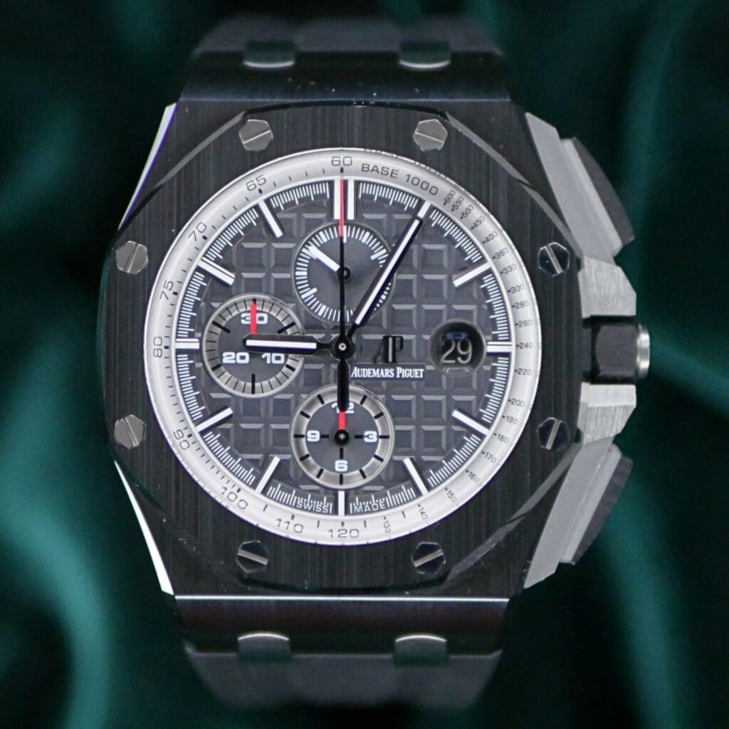 Audemars Piguet Royal Oak Offshore Chronograph "Anthracite" Gray Dial Black Ceramic COMPLETE SET MINT CONDITION 26405CE.OO.A002CA.01