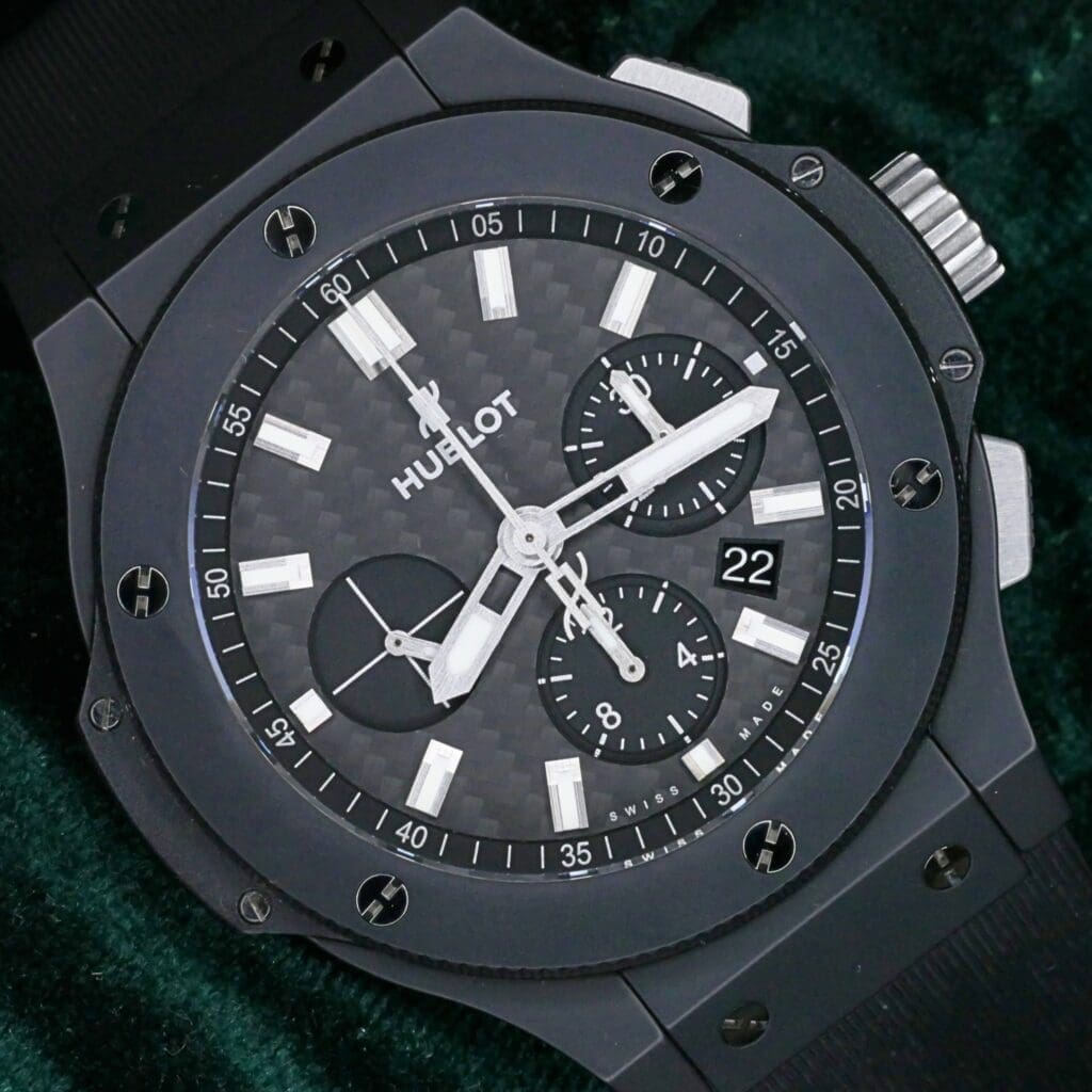 Hublot Big Bang Black Magic 44MM Carbon Dial Black Ceramic COMPLETE SET MINT CONDITION 301.CI.1770.RX