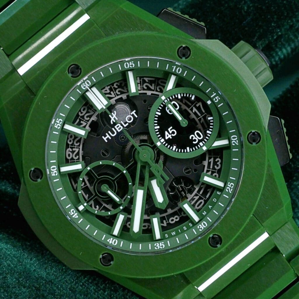 Hublot Big Bang Integral Green Ceramic 42MM Skeleton Dial COMPLETE SET MINT CONDITION 451.GX.5220.GX