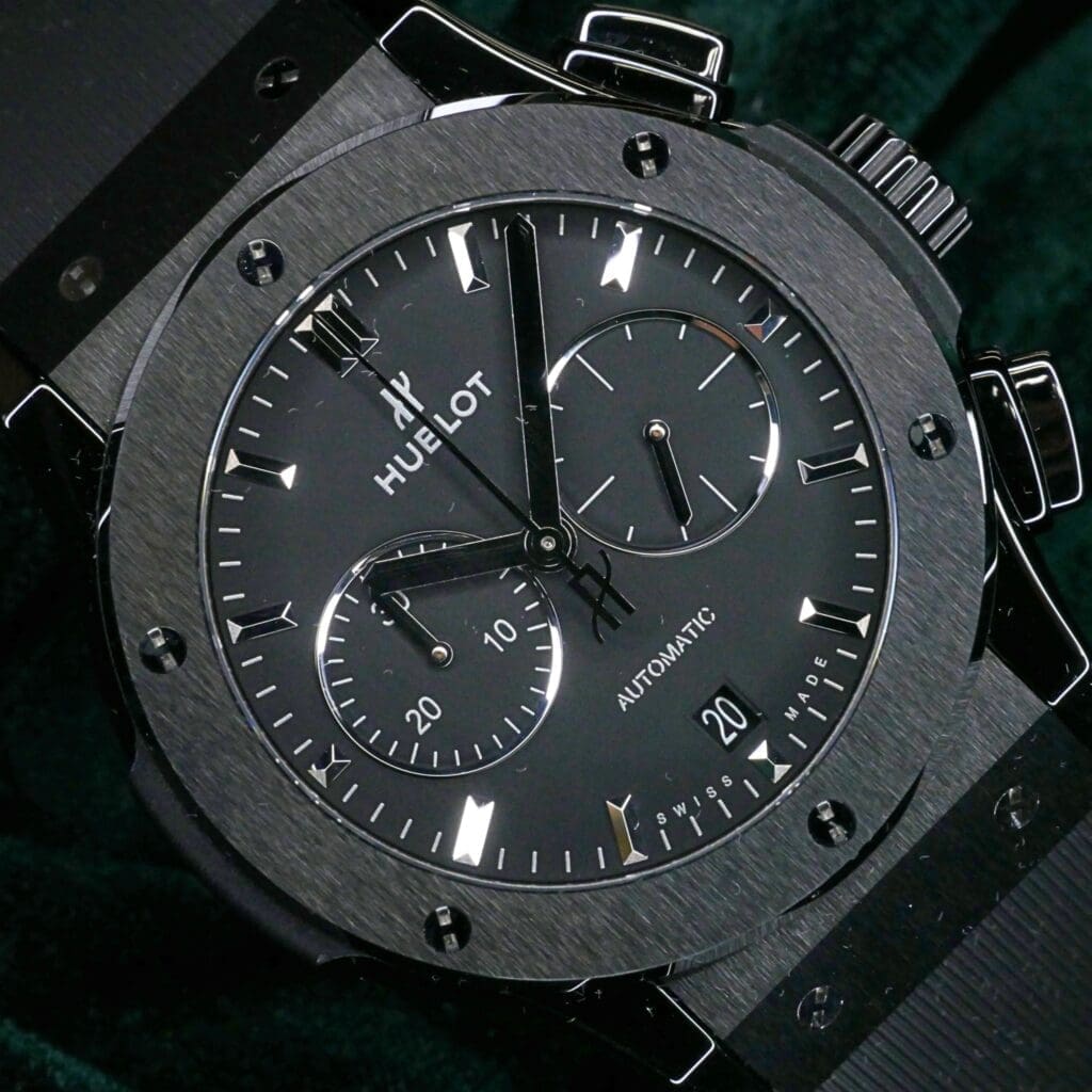 Hublot Classic Fusion Chronograph 42MM Black Ceramic COMPLETE SET MINT CONDITION 541.CM.1171.RX