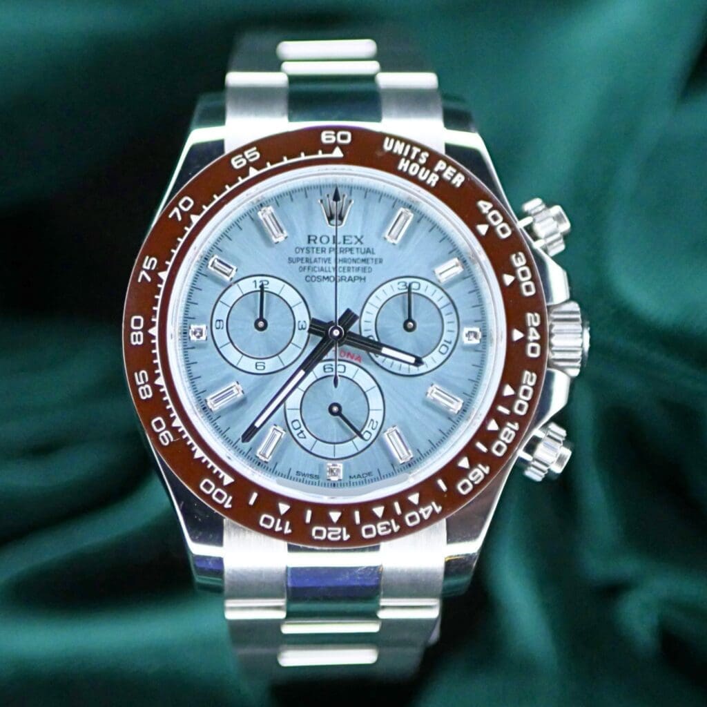 2024 Rolex Daytona "Platona" Baguette 40mm Ice Blue Diamond Platinum COMPLETE SET MINT CONDITION 116506