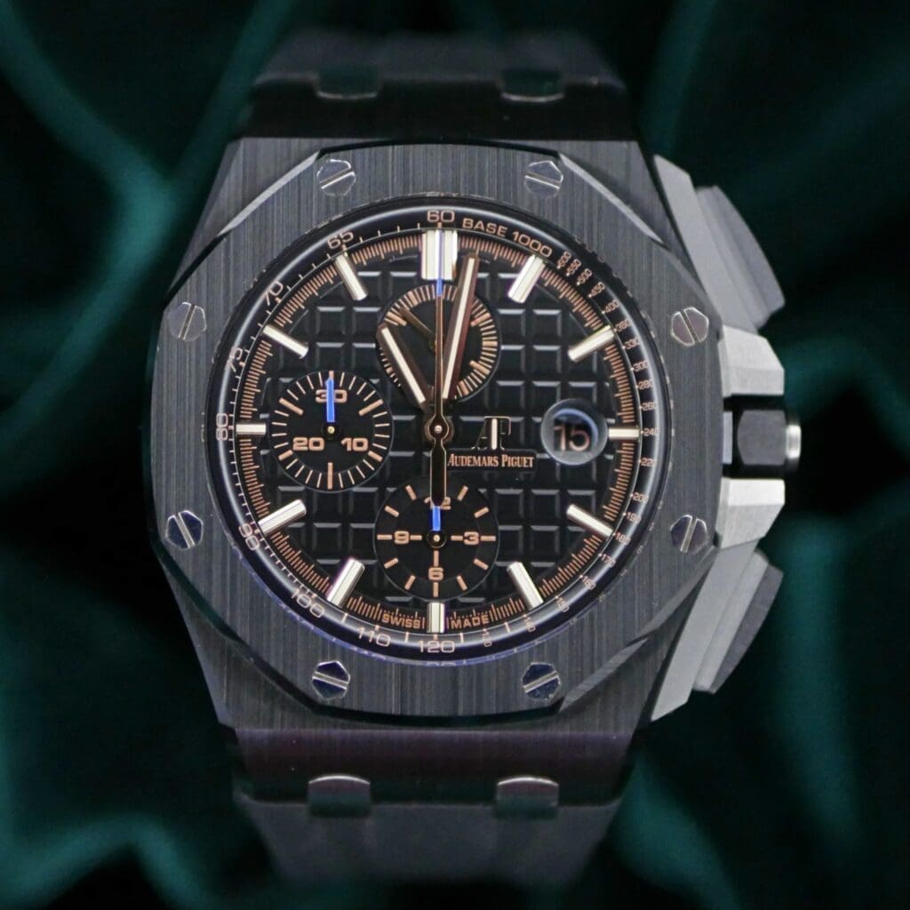 Audemars Piguet Royal Oak Offshore Chronograph 44MM Black Dial Ceramic Titanium COMPLETE SET MINT CONDITION 26405CE