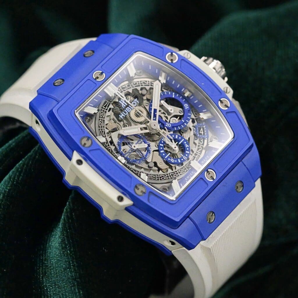 Hublot Spirit of Big Bang  Blue on White 20/100 48MM Ceramic COMPLETE SET MINT CONDITION 641.EX.5129.LR
