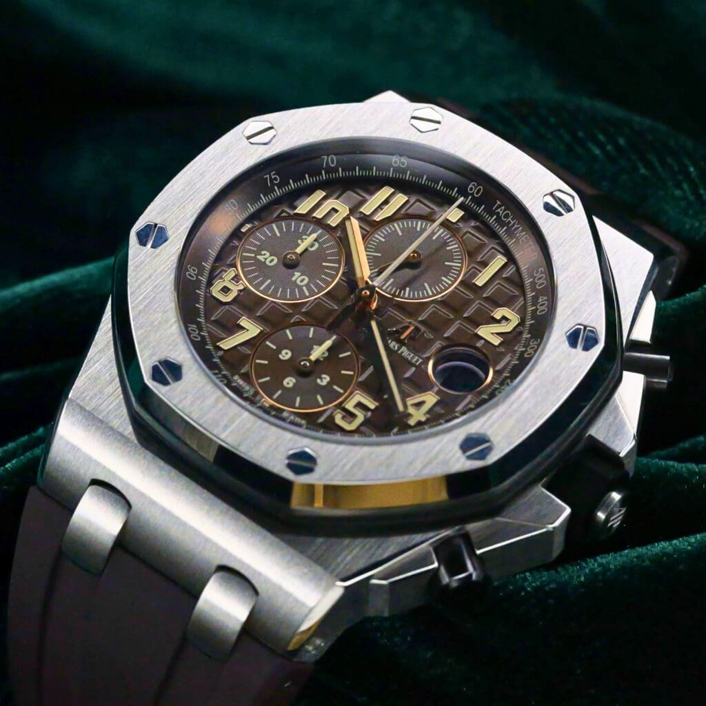 Audemars Piguet Royal Oak Offshore Chronograph Havana All Brown Stainless Steel 42MM MINT CONDITION COMPLETE SET 26470ST.OO.A820CR.01