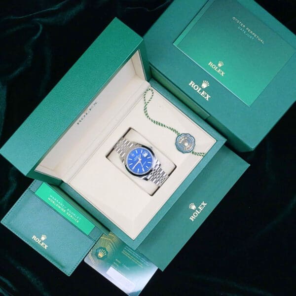 2025 Rolex Datejust 41 Blue Dial Steel Bezel Jubilee Bracelet