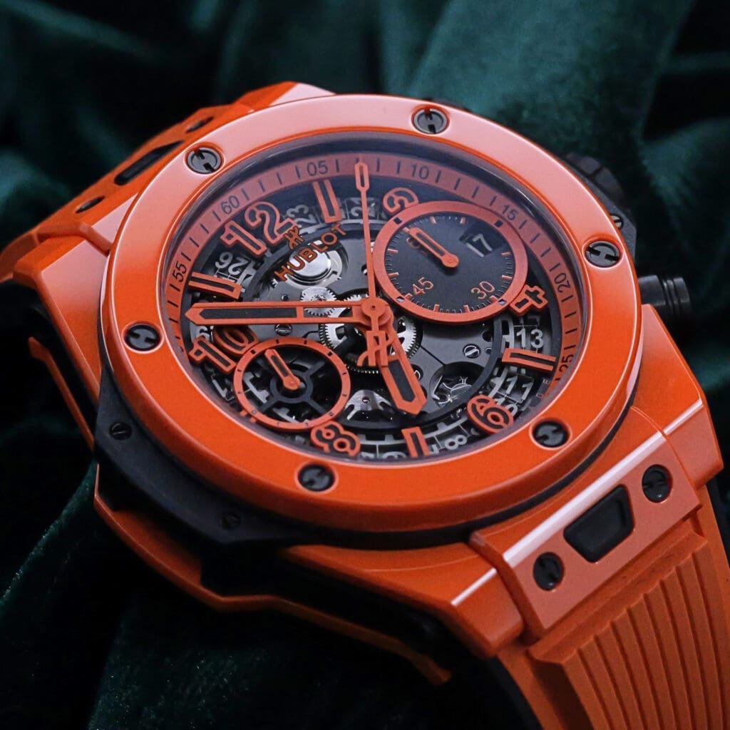 2024 Hublot Big Bang Unico Orange Skeleton Dial Limited Edition Rubber Strap Ceramic 44mm MINT CONDITION COMPLETE SET 441.CU.5910.RX