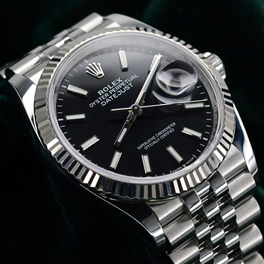 Rolex Datejust 36 Black Dial Stainless Steel Jubilee Bracelet MINT CONDITION COMPLETE SET 126234-0015