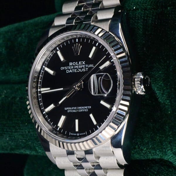 Rolex Datejust 36 Black Dial Stainless Steel Jubilee Bracelet MINT