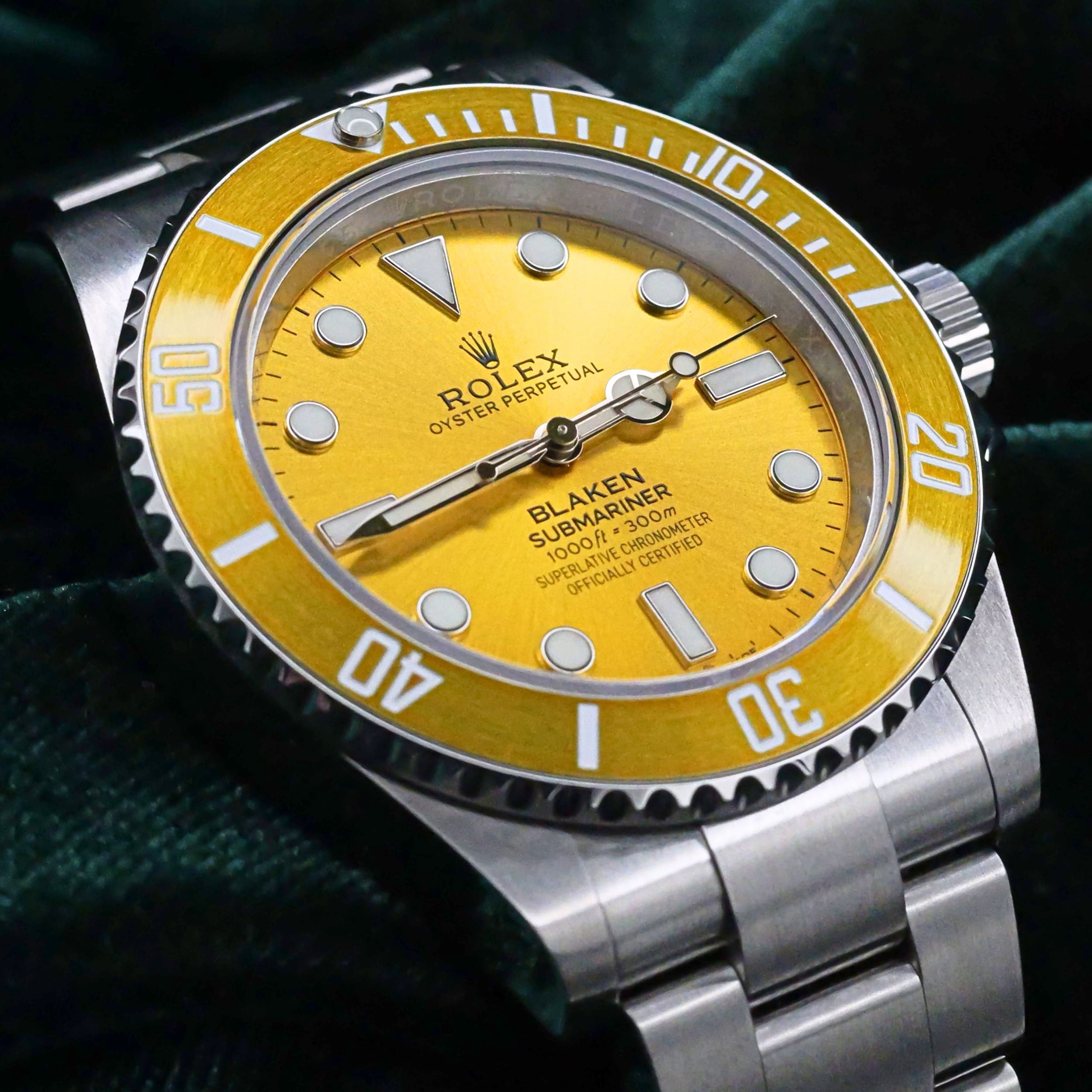 Rolex Submariner No Date BLAKEN Yellow Sunburst Dial Yellow