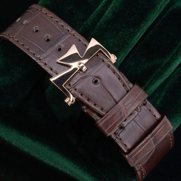 Vacheron Constantin Overseas Dual Time Silver Sunburst Dial Brown
