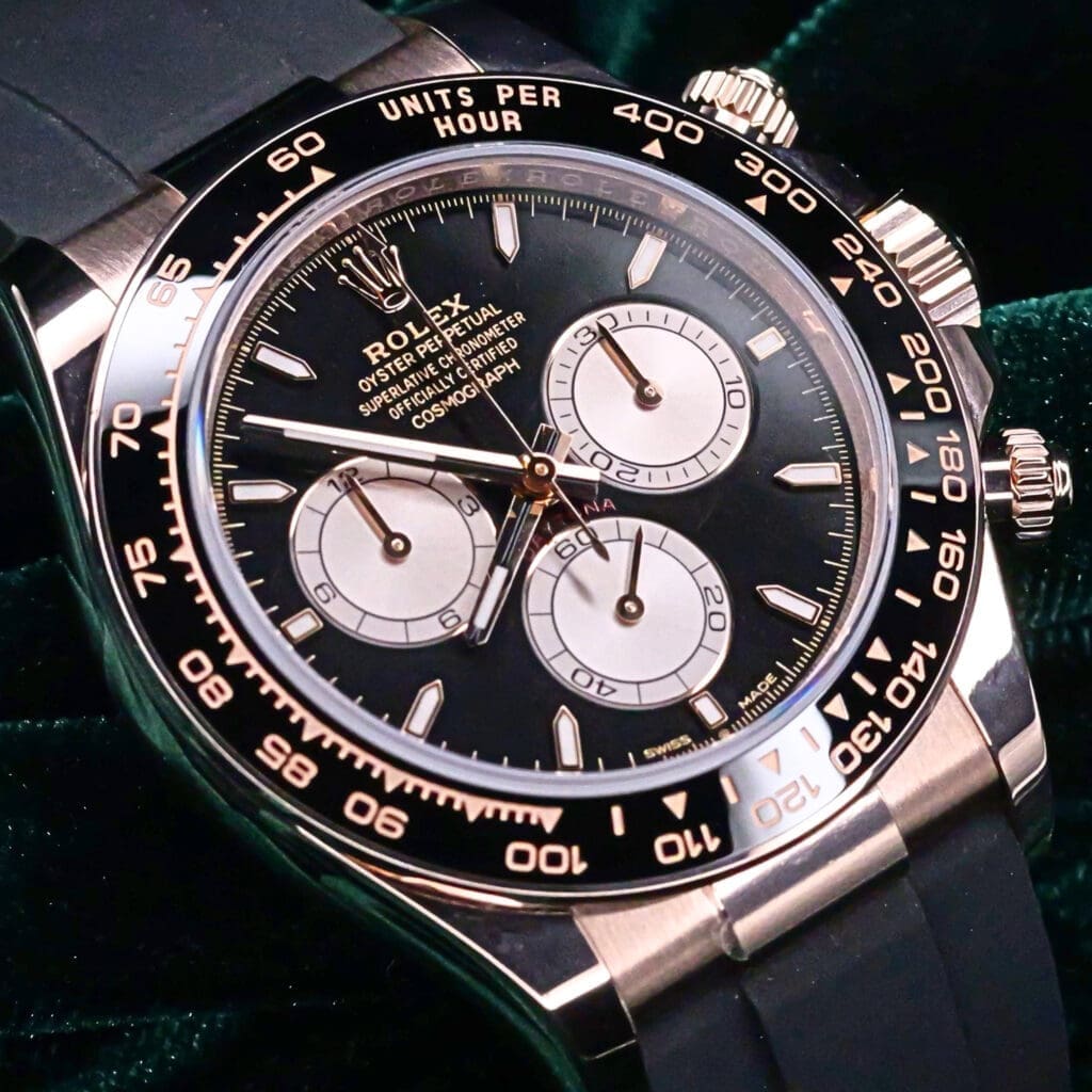 2025 NEW UNWORN Rolex Daytona Cosmograph Black Dial Ceramic Bezel Oysterflex Strap Rose Gold 40mm COMPLETE SET 126515LN-0002