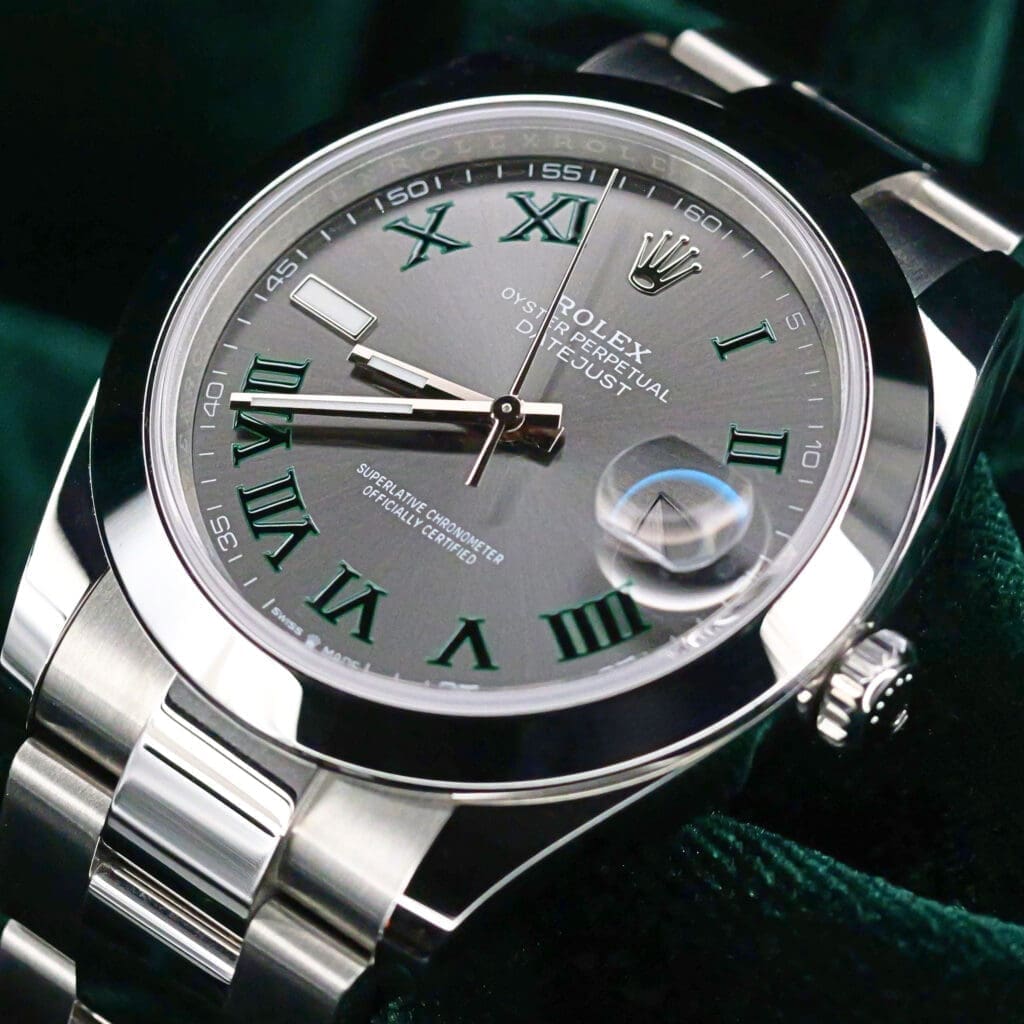 2025 NEW UNWORN Rolex Datejust 41 "Wimbledon" Rhodium Grey Dial Oyster Bracelet Stainless Steel COMPLETE SET 126300-0013