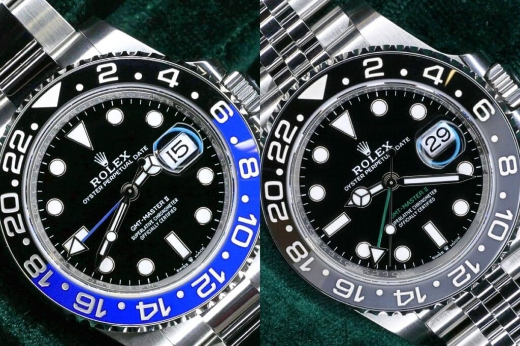 close-up, front-facing, rolex batman and bruce wayne