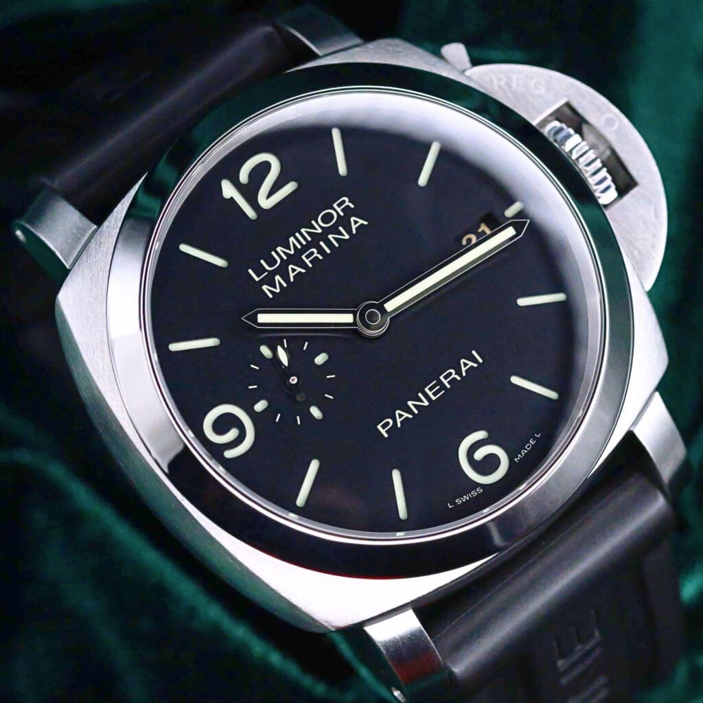 Panerai Luminor Marina 1950 3 Days Automatic Black Dial Black Rubber Strap Stainless Steel 44mm MINT CONDITION COMPLETE SET PAM00312