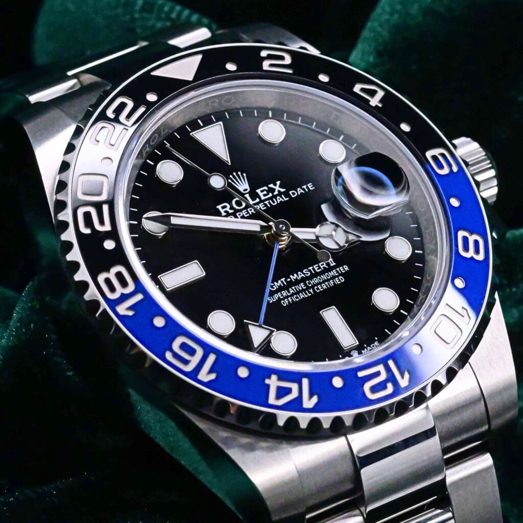 Rolex GMT-Master II "Batman" Black Dail Black Blue Ceramic Bezel Oyster Bracelet Stainless Steel 40mm MINT CONDITION COMPLETE SET 126710BLNR
