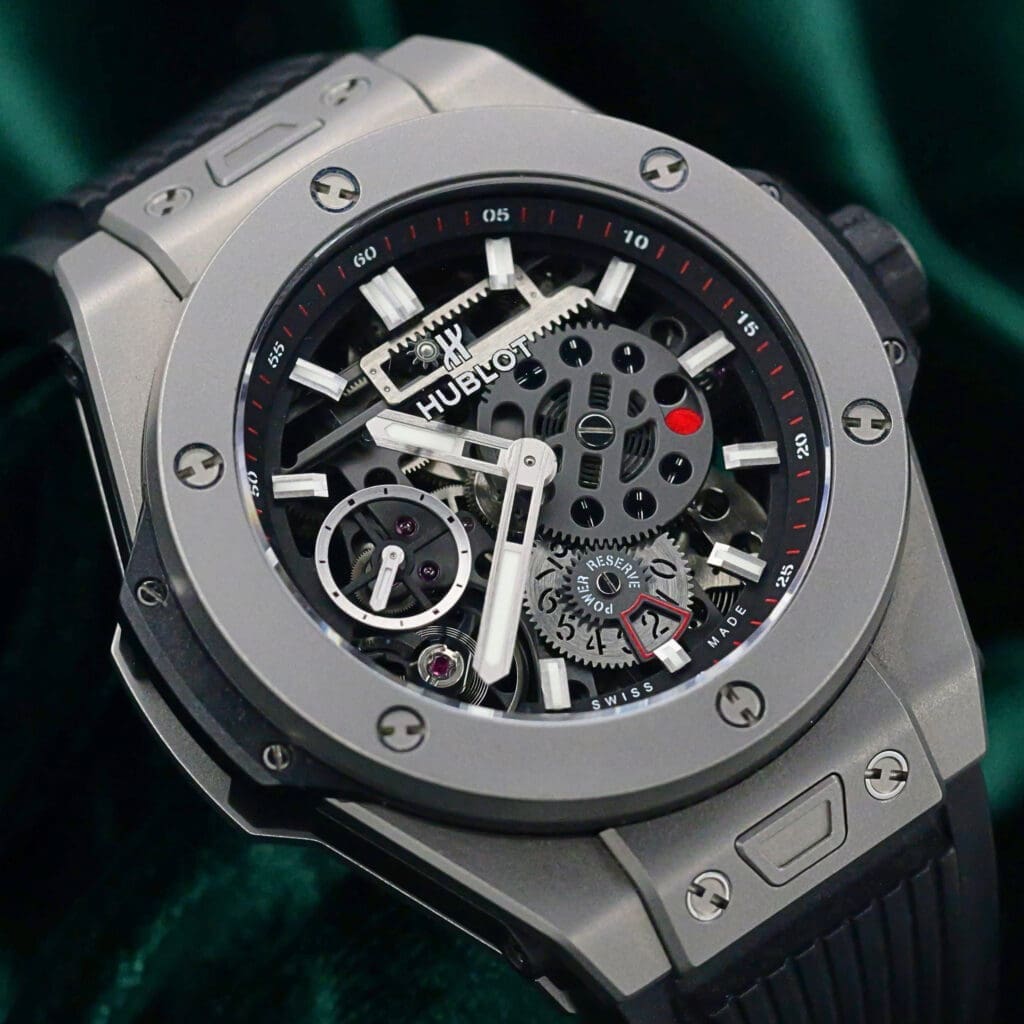 Hublot Big Bang Meca-10 Skeleton Dial Titanium Case Black Rubber Strap 45mm MINT CONDITION 414.N1.1123.RX