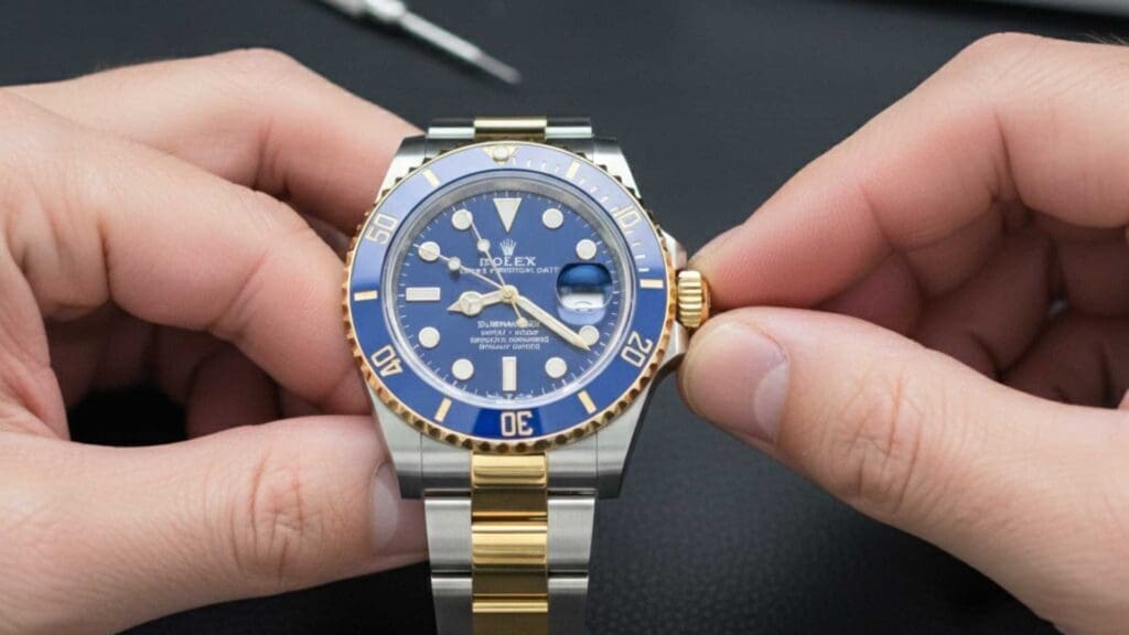 Winding a Rolex Submariner