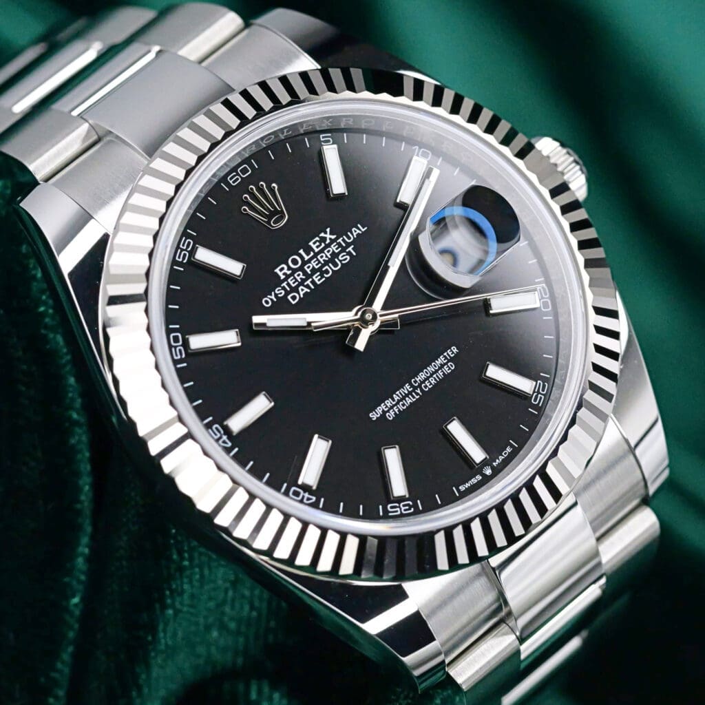 2026 NEW UNWORN Rolex Datejust Black Dial White Gold Fluted Bezel Oyster Bracelet Stainless Steel 41mm COMPLETE SET 126334