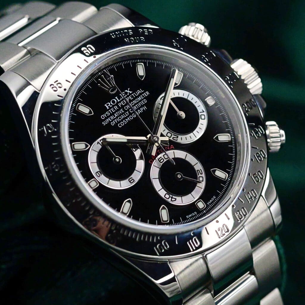 Rolex Daytona Black Dial Stainless Steel Oystersteel 40mm MINT CONDITION COMPLETE SET 116520