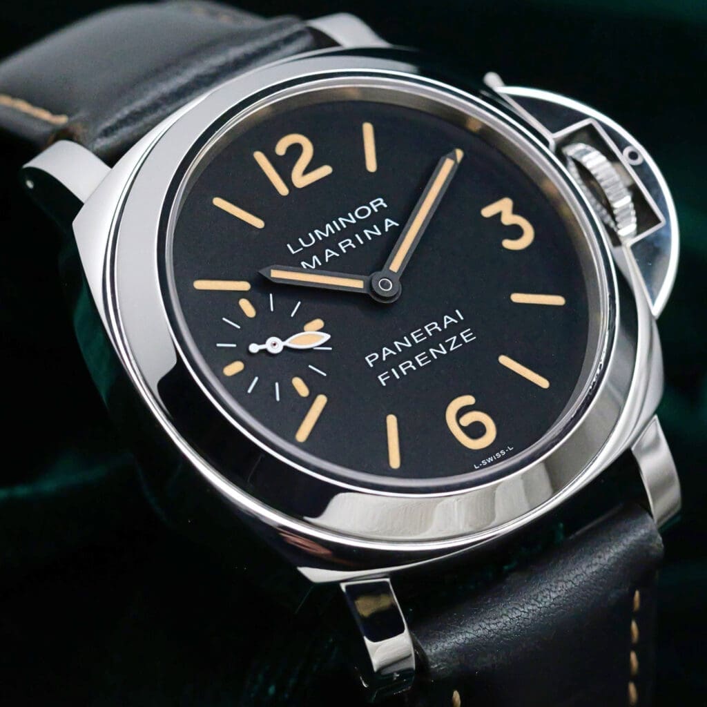 Panerai Luminor Marina Firenze Special Edition R Series Black Dial Black Leather Strap Stainless Steel 44mm MINT CONDITION COMPLETE SET PAM00001