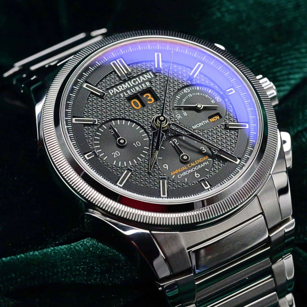 Parmigiani Flourier Tondagraph GT Chrono Grey Dial Stainless Steel Bezel 42 mm MINT CONDITION  PFC906-0000210-B00182