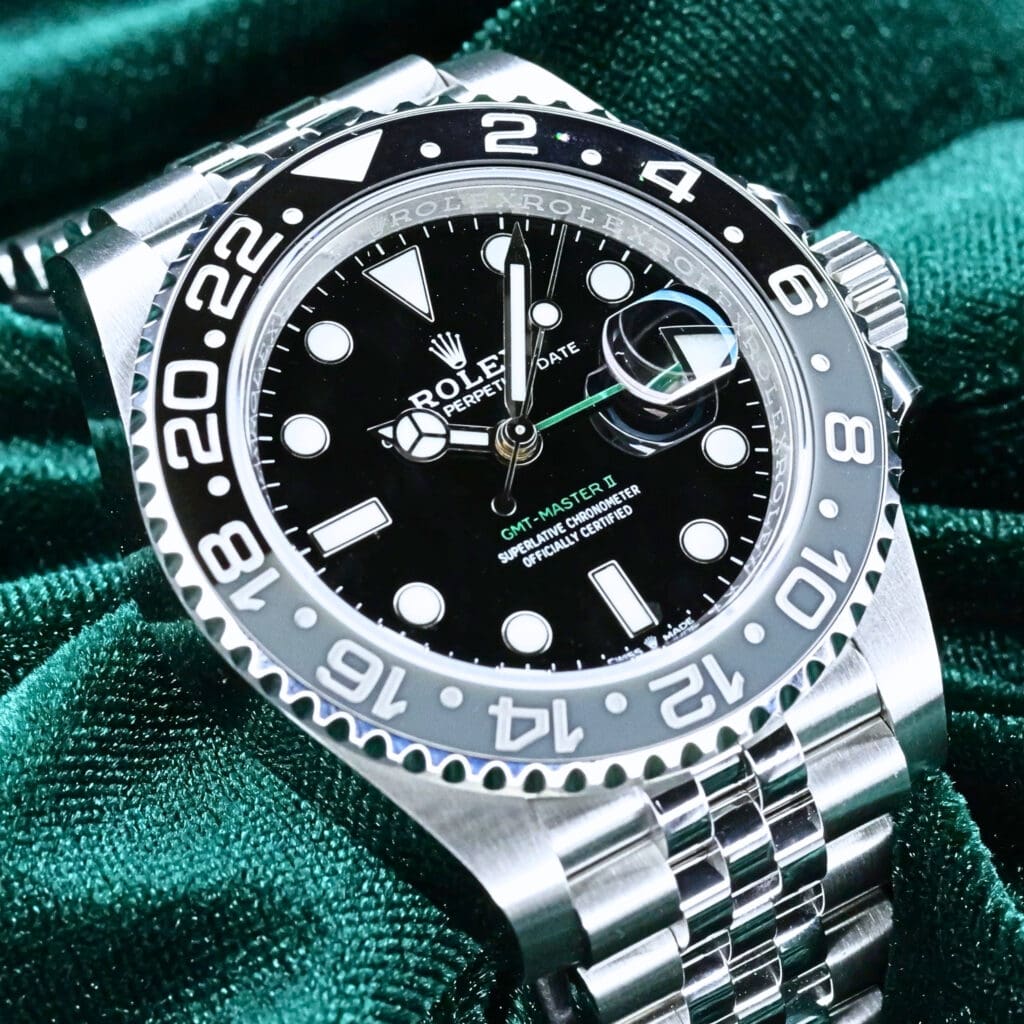 2026 NEW UNWORN Rolex GMT-Master II Bruce Wayne Black Gray Bezel Green GMT Hand Stainless Steel Jubilee 40mm COMPLETE SET 126710GRNR-0003
