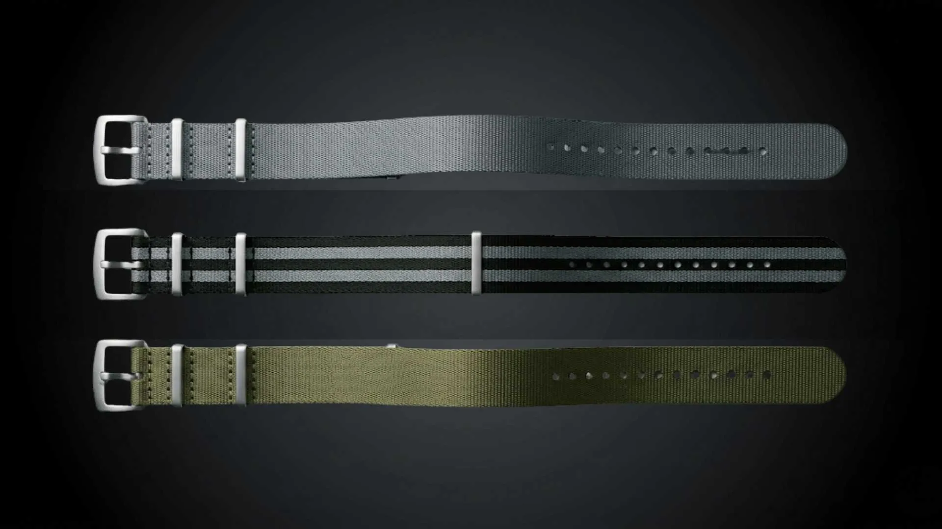 Three NATO watch straps