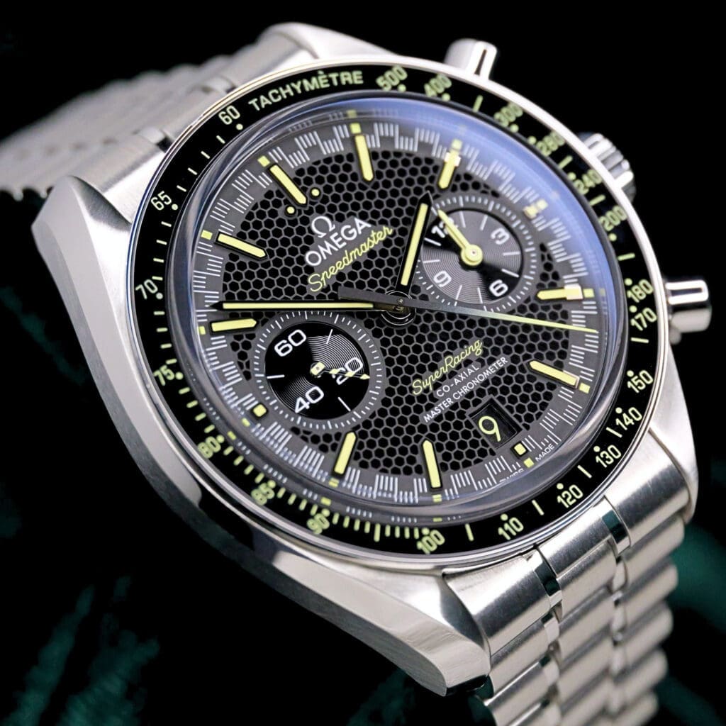 2025 Omega Speedmaster Super Racing "Bumblebee" Black Dial Black Yellow Ceramic Bezel Stainless Steel 44.25mm MINT CONDITION COMPLETE SET 329.30.44.51.01.003