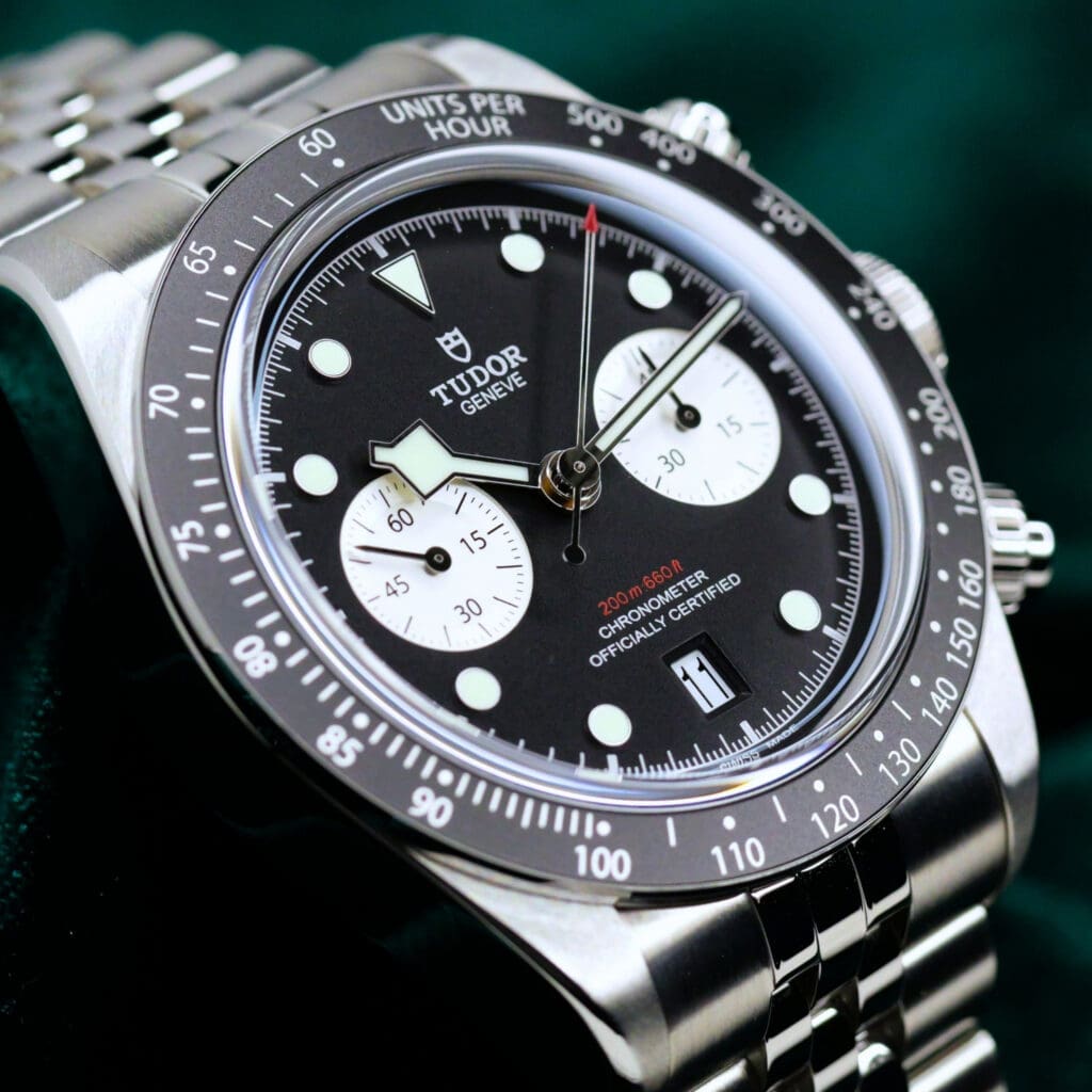 2026 Tudor Black Bay Chrono Reverse Panda Black Dial Black Bezel Stainless Steel 5-Link Bracelet 41mm MINT CONDITION COMPLETE SET 79360N-0013