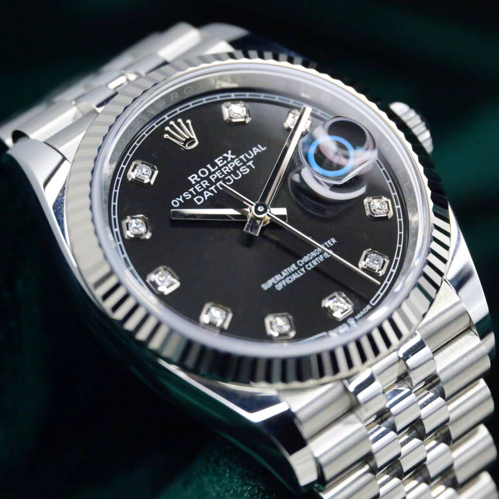 2026 NEW UNWORN Rolex Datejust Black Dial Diamond Markers 18k White Gold Fluted Bezel Jubilee Bracelet Stainless Steel 36mm COMPLETE SET 126234